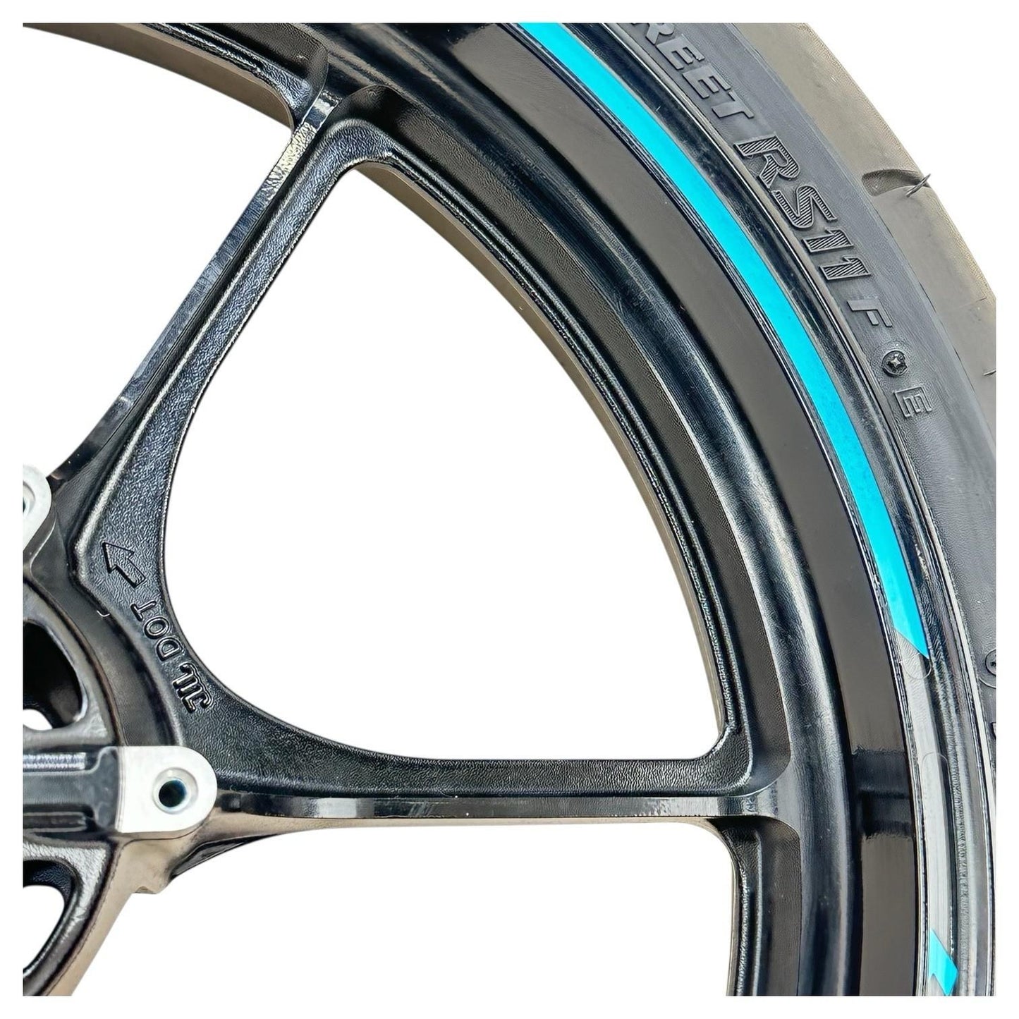 2017 - 2025 SUZUKI GSXR 1000 FRONT WHEEL RIM TIRE RUBBER BLACK STOCK OEM