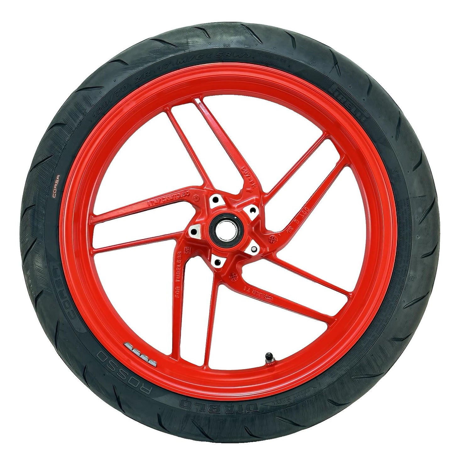 2016 - 2019 DUCATI 959 PANIGALE FRONT WHEEL RIM TIRE RUBBER RED STOCK OEM