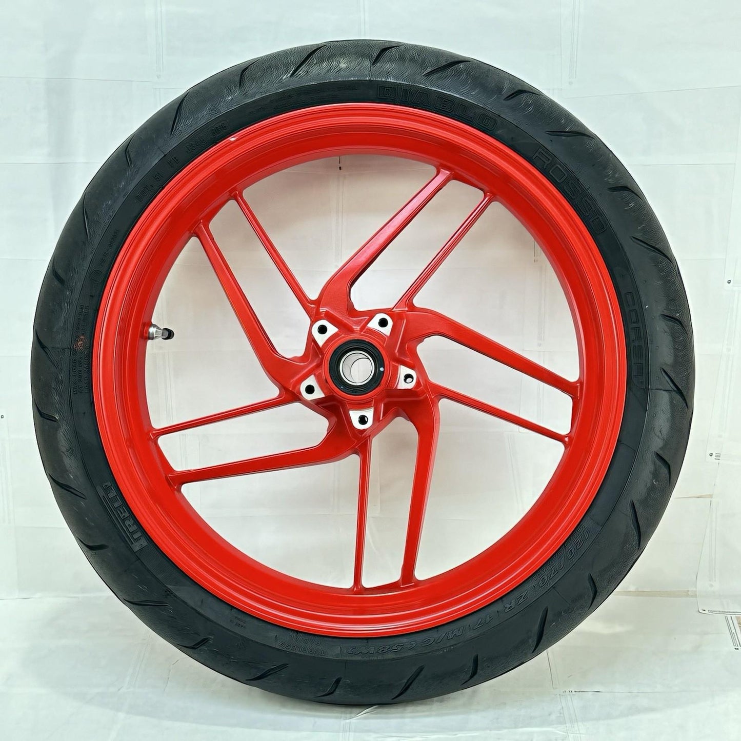 2016 - 2019 DUCATI 959 PANIGALE FRONT WHEEL RIM TIRE RUBBER RED STOCK OEM