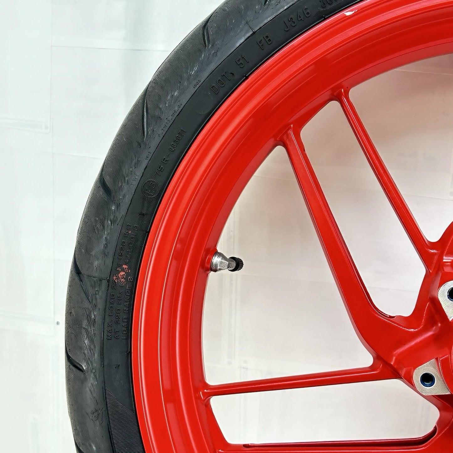 2016 - 2019 DUCATI 959 PANIGALE FRONT WHEEL RIM TIRE RUBBER RED STOCK OEM