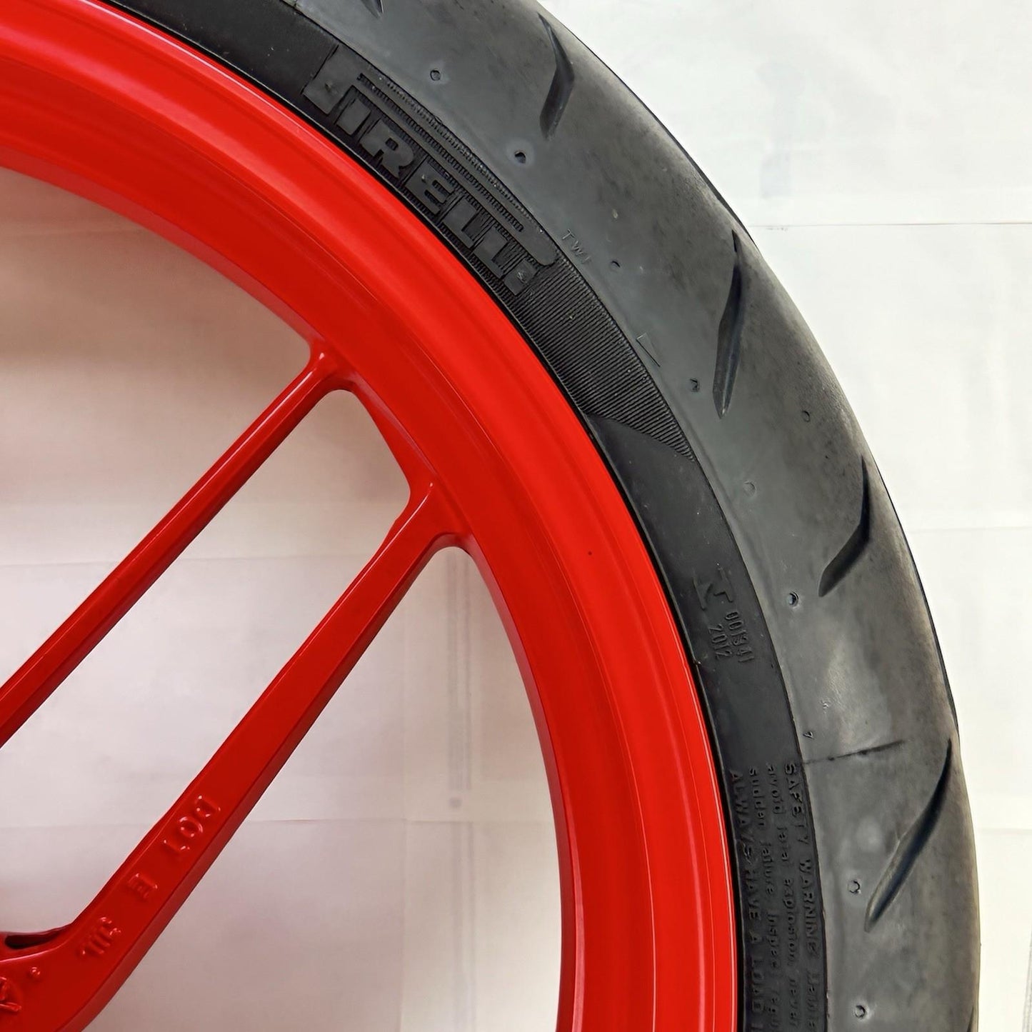 2016 - 2019 DUCATI 959 PANIGALE FRONT WHEEL RIM TIRE RUBBER RED STOCK OEM