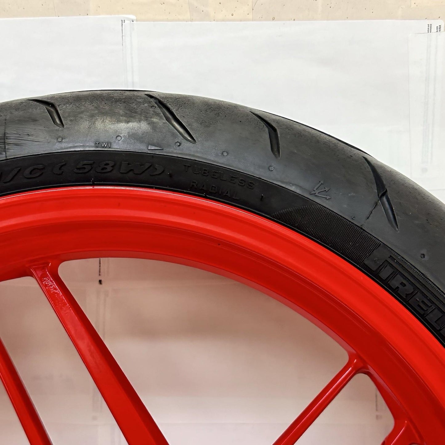 2016 - 2019 DUCATI 959 PANIGALE FRONT WHEEL RIM TIRE RUBBER RED STOCK OEM