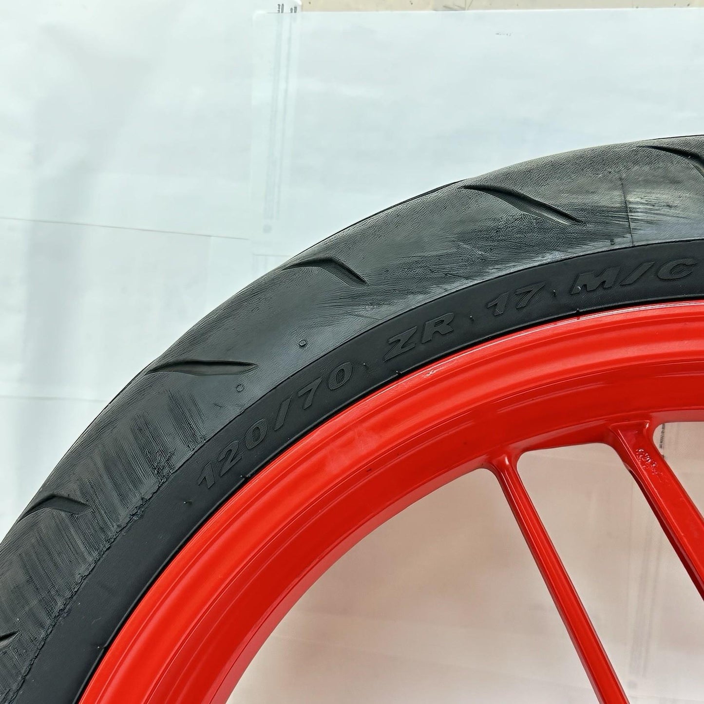 2016 - 2019 DUCATI 959 PANIGALE FRONT WHEEL RIM TIRE RUBBER RED STOCK OEM