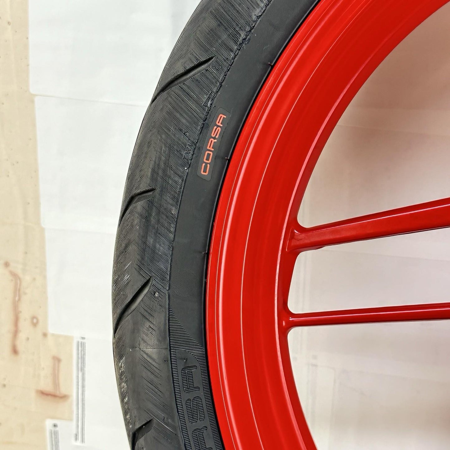 2016 - 2019 DUCATI 959 PANIGALE FRONT WHEEL RIM TIRE RUBBER RED STOCK OEM