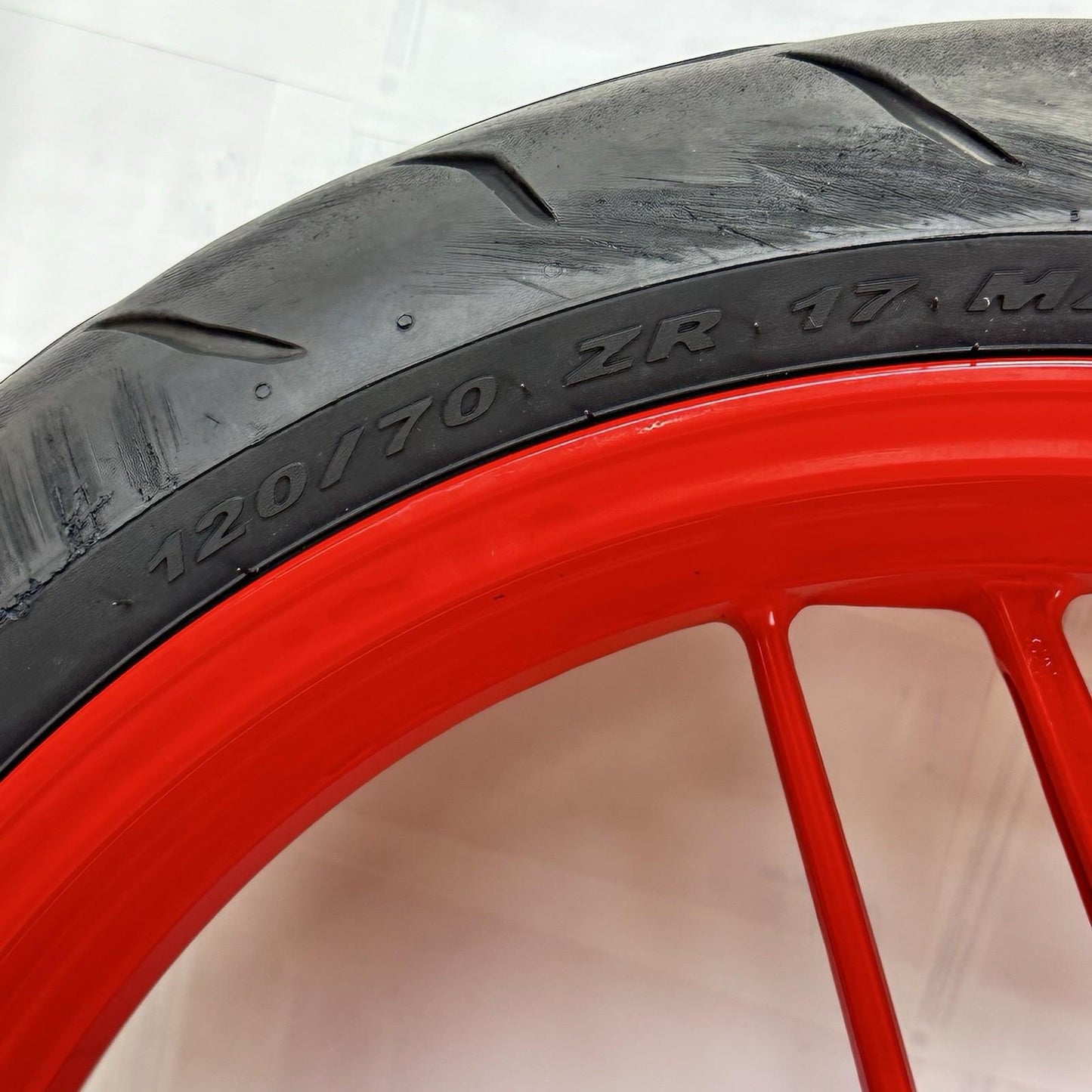 2016 - 2019 DUCATI 959 PANIGALE FRONT WHEEL RIM TIRE RUBBER RED STOCK OEM