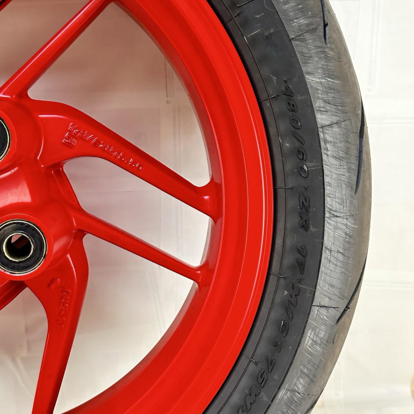 2016 - 2019 DUCATI 959 PANIGALE REAR WHEEL BACK RIM TIRE RUBBER RED STOCK OEM