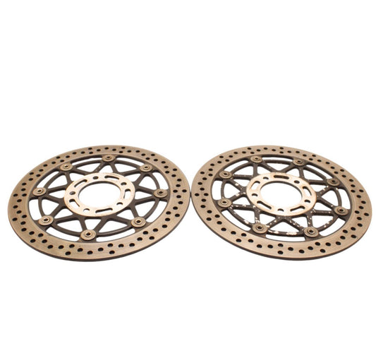 2003 2004 SUZUKI GSXR1000 FRONT BRAKE ROTORS SILVER STOCK LEFT RIGHT OE (5.72)