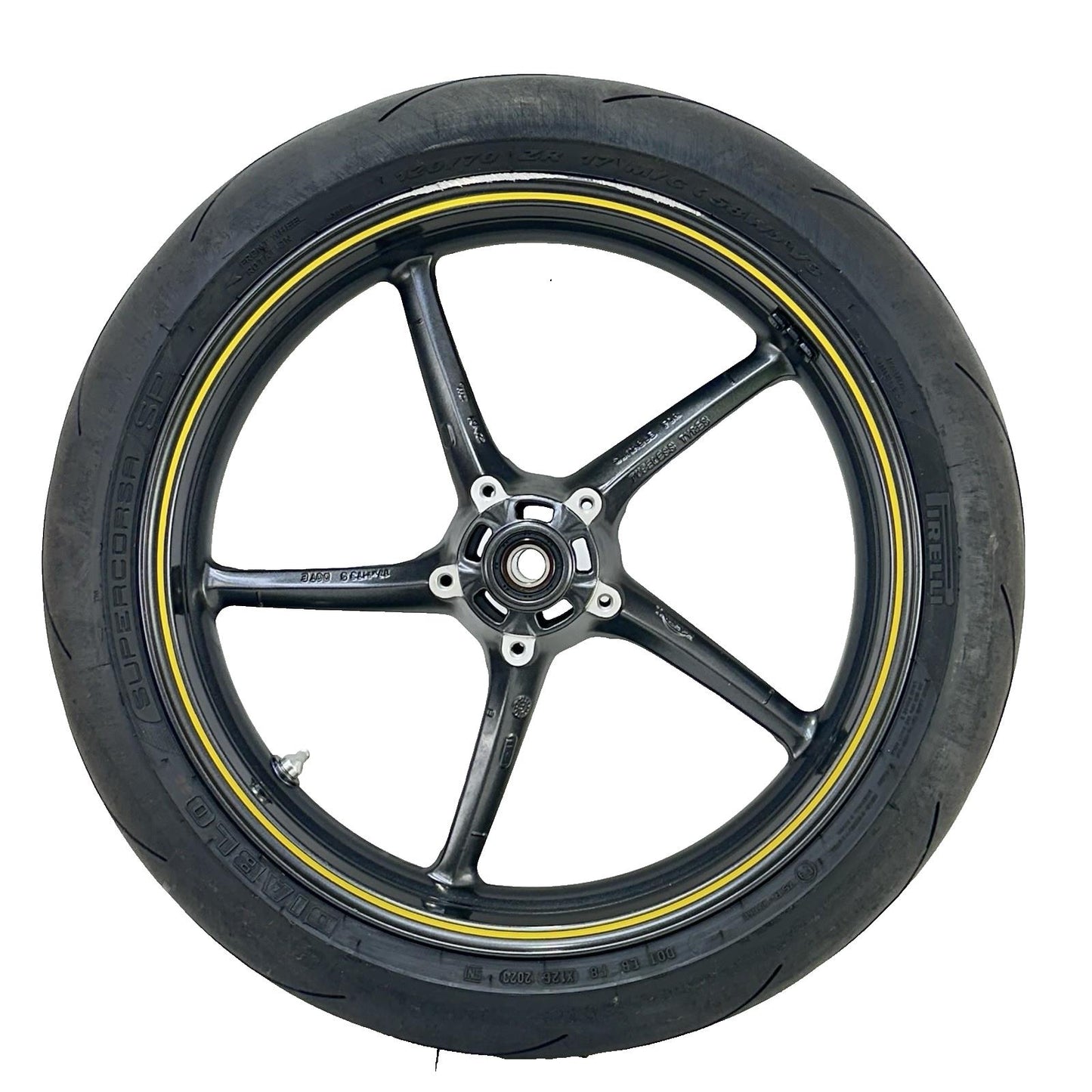 2013 - 2017 TRIUMPH DAYTONA 675 FRONT WHEEL RIM TIRE RUBBER BLACK *RASH/SCRUFF*