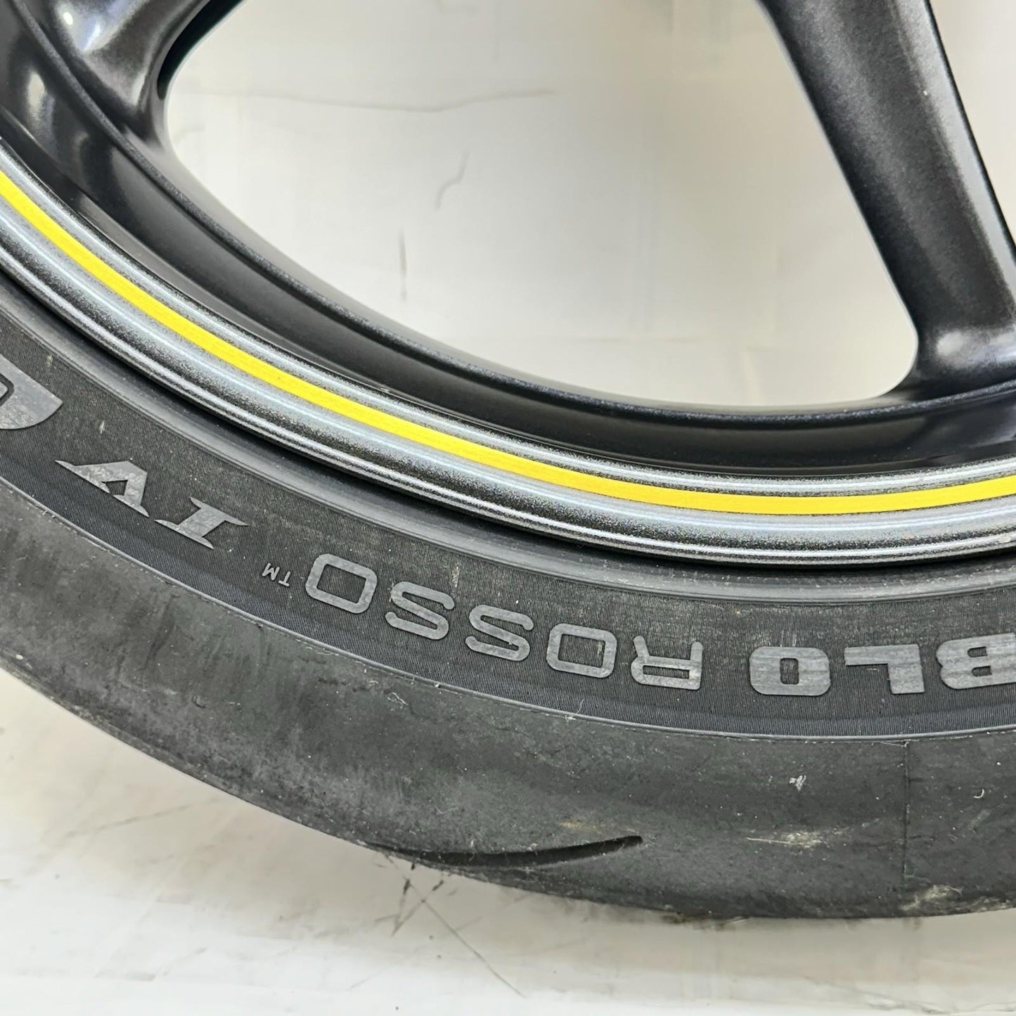 2013 - 2017 TRIUMPH DAYTONA 675 REAR WHEEL RIM BACK TIRE RUBBER BLACK OEM *DENT*