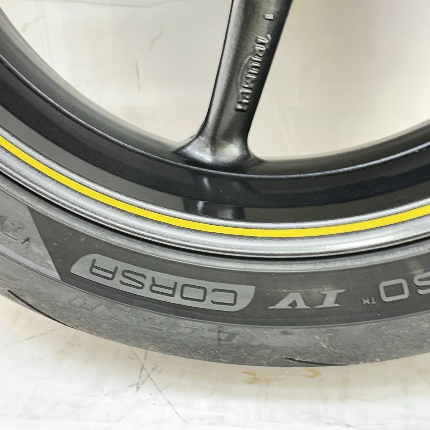 2013 - 2017 TRIUMPH DAYTONA 675 REAR WHEEL RIM BACK TIRE RUBBER BLACK OEM *DENT*