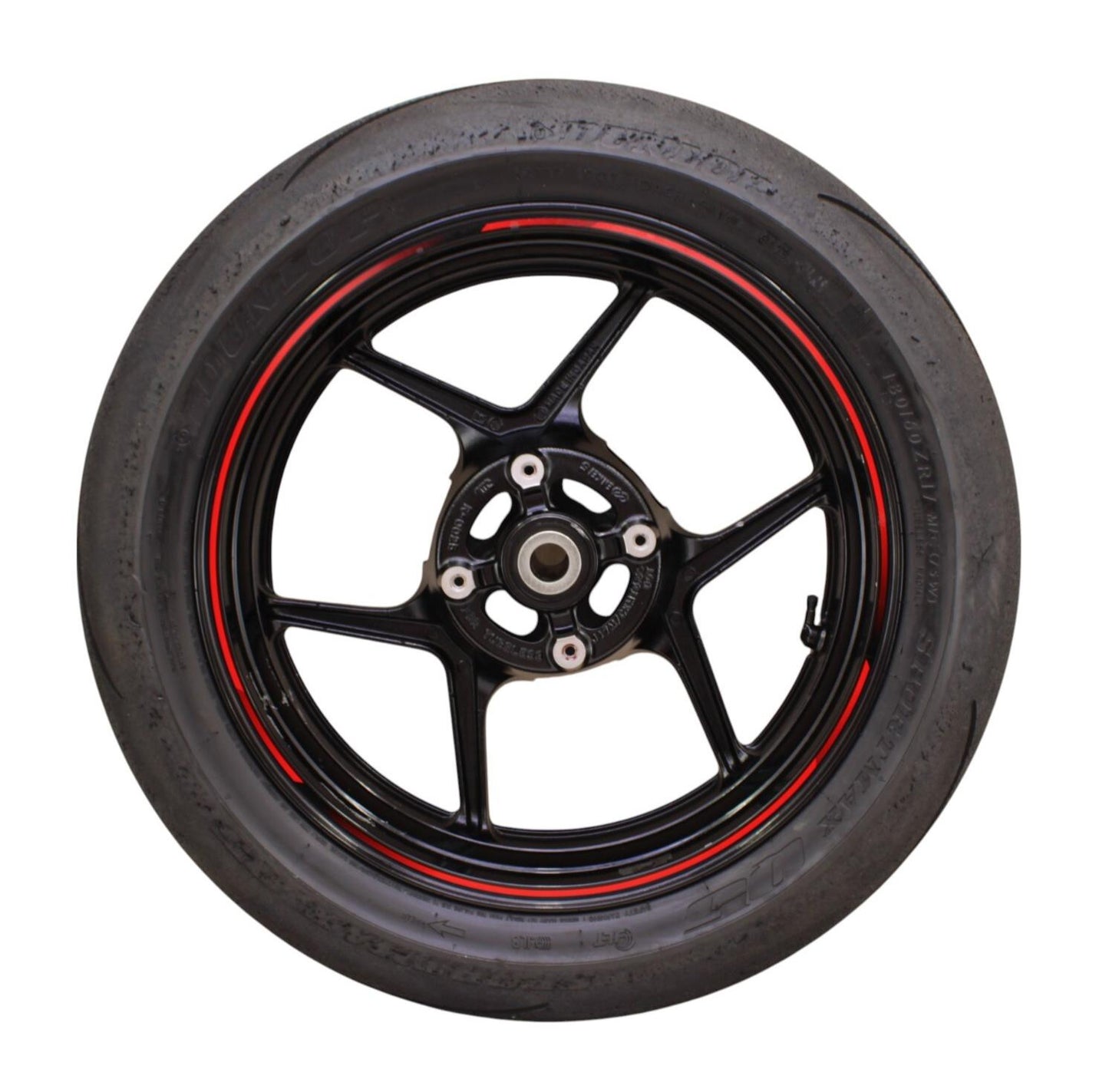 2019 - 2025 KAWASAKI NINJA ZX6R REAR WHEEL RIM TIRE STRAIGHT BLACK STOCK