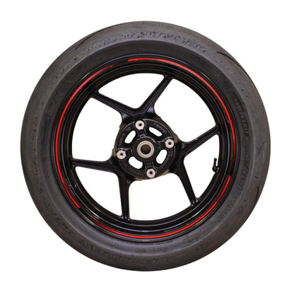 2019 - 2025 KAWASAKI NINJA ZX6R REAR WHEEL RIM TIRE STRAIGHT BLACK STOCK