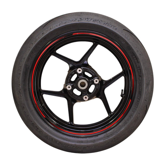 2019 - 2025 KAWASAKI NINJA ZX6R REAR WHEEL RIM TIRE STRAIGHT BLACK STOCK