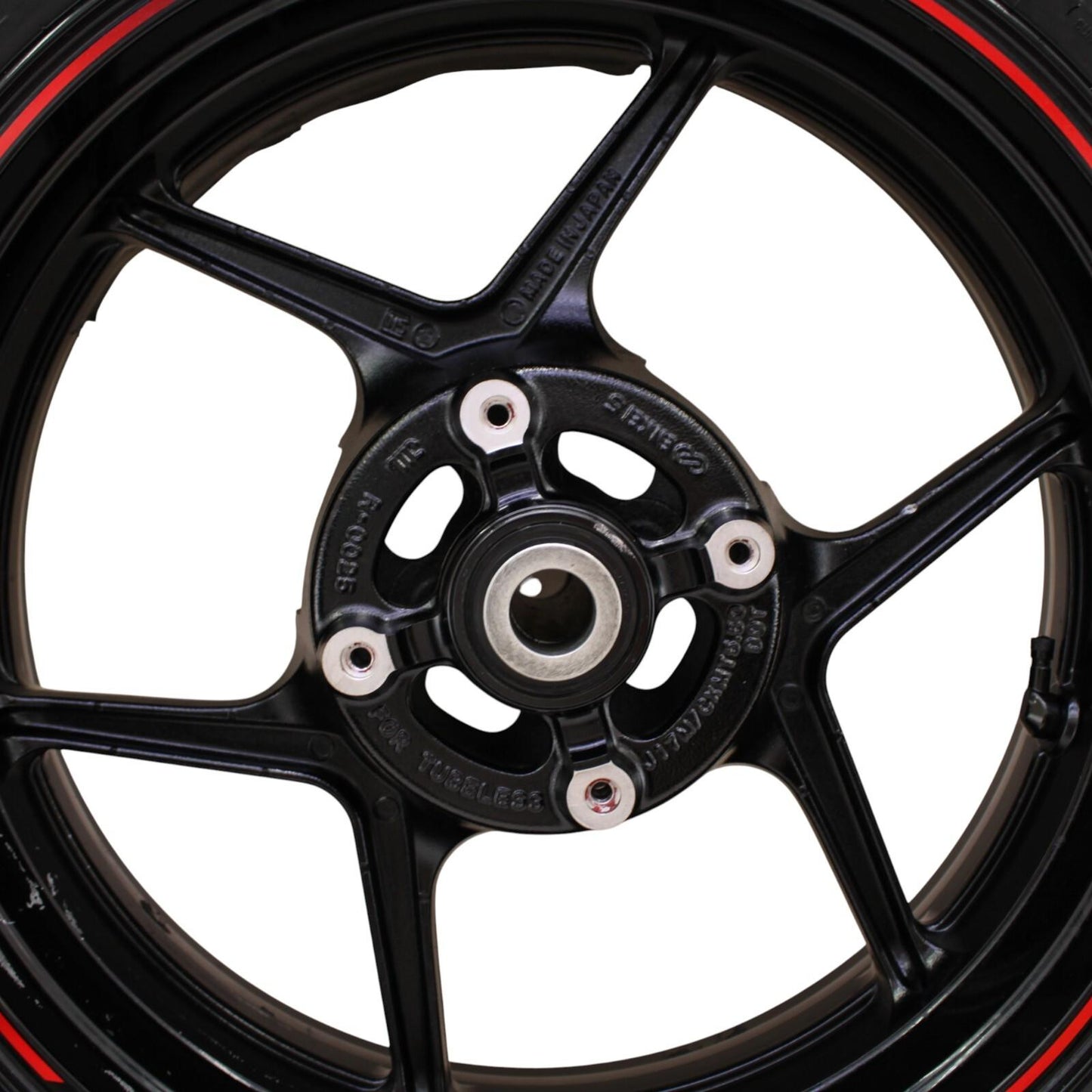 2019 - 2025 KAWASAKI NINJA ZX6R REAR WHEEL RIM TIRE STRAIGHT BLACK STOCK