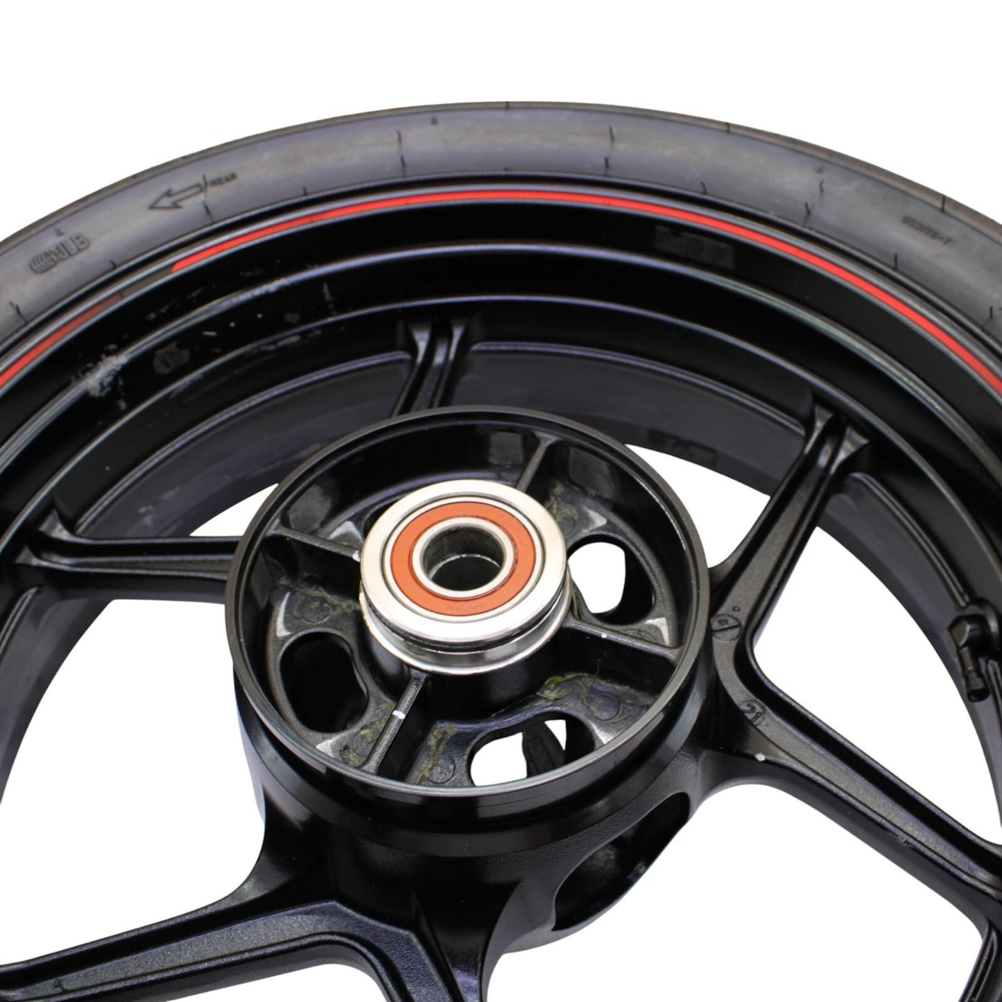2019 - 2025 KAWASAKI NINJA ZX6R REAR WHEEL RIM TIRE STRAIGHT BLACK STOCK