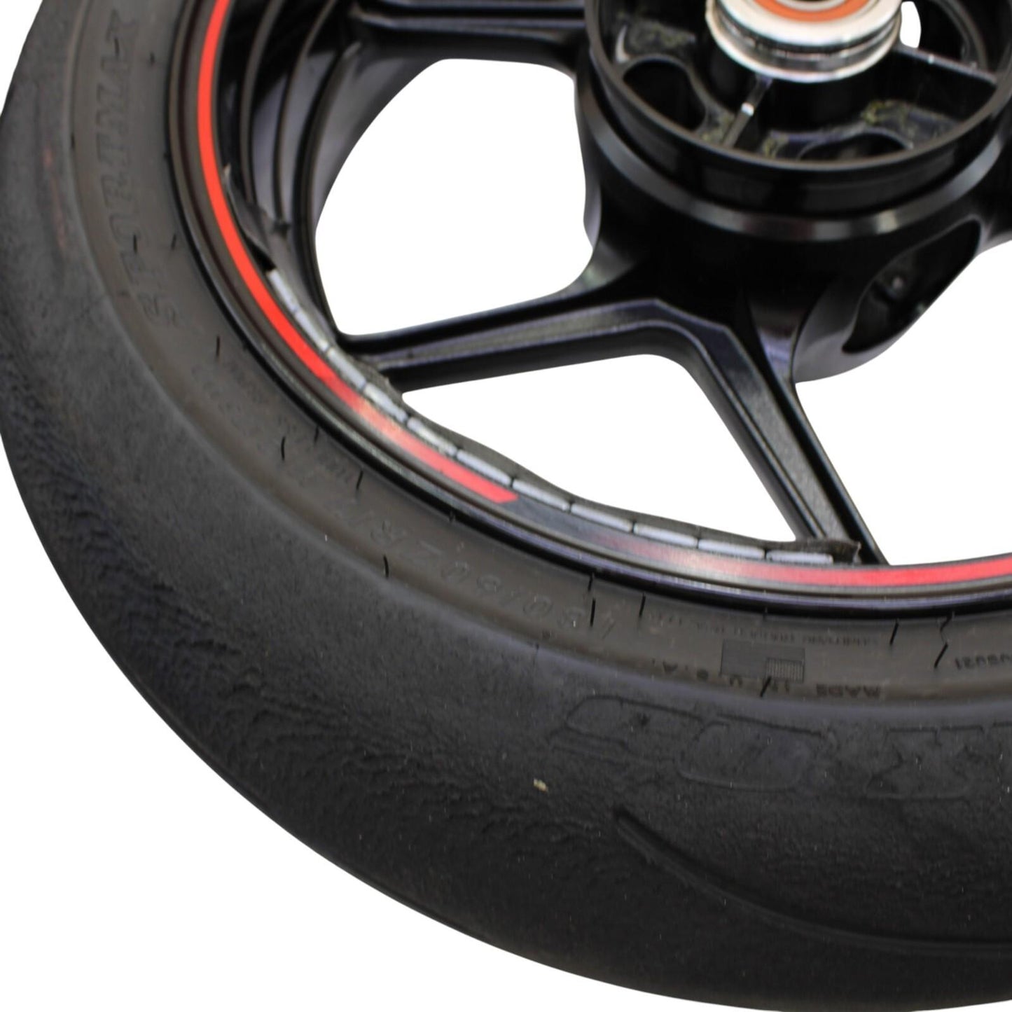 2019 - 2025 KAWASAKI NINJA ZX6R REAR WHEEL RIM TIRE STRAIGHT BLACK STOCK