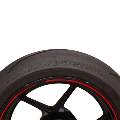 2019 - 2025 KAWASAKI NINJA ZX6R REAR WHEEL RIM TIRE STRAIGHT BLACK STOCK