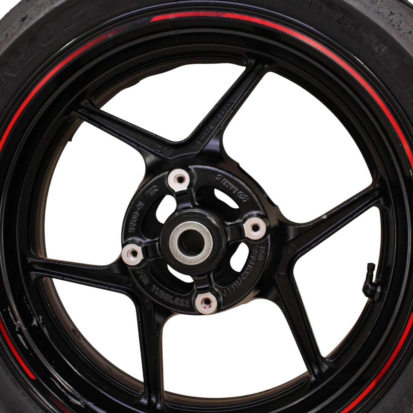 2019 - 2025 KAWASAKI NINJA ZX6R REAR WHEEL RIM TIRE STRAIGHT BLACK STOCK