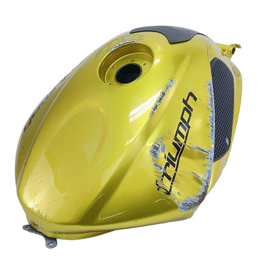 2013 - 2017 TRIUMPH DAYTONA 675 FUEL TANK GAS PETROL RESERVOIR YELLOW *DAMAGED*
