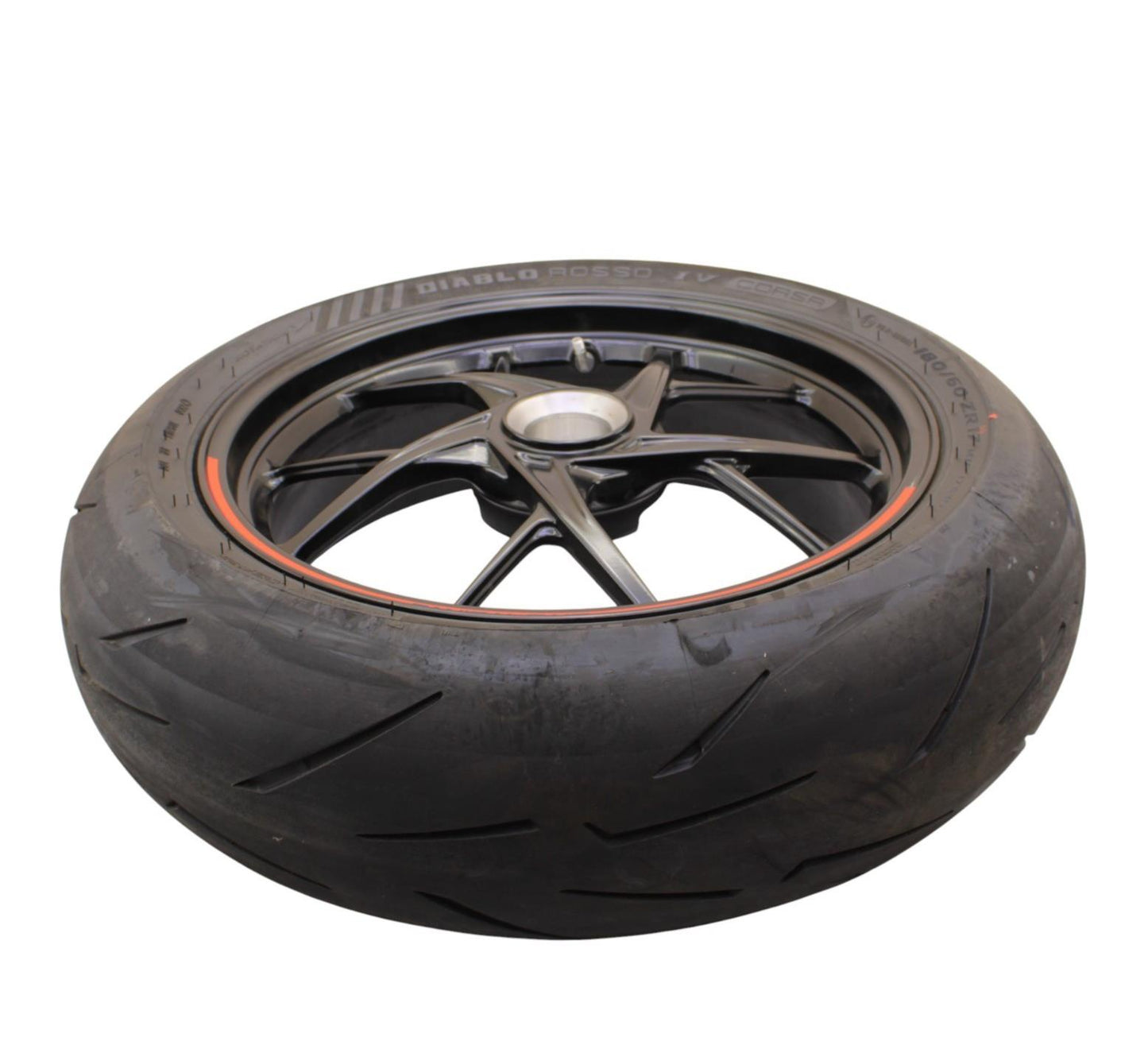 2020 - 2024 DUCATI PANIGALE V2 REAR WHEEL BACK RIM TIRE BLACK STRAIGHT STOCK