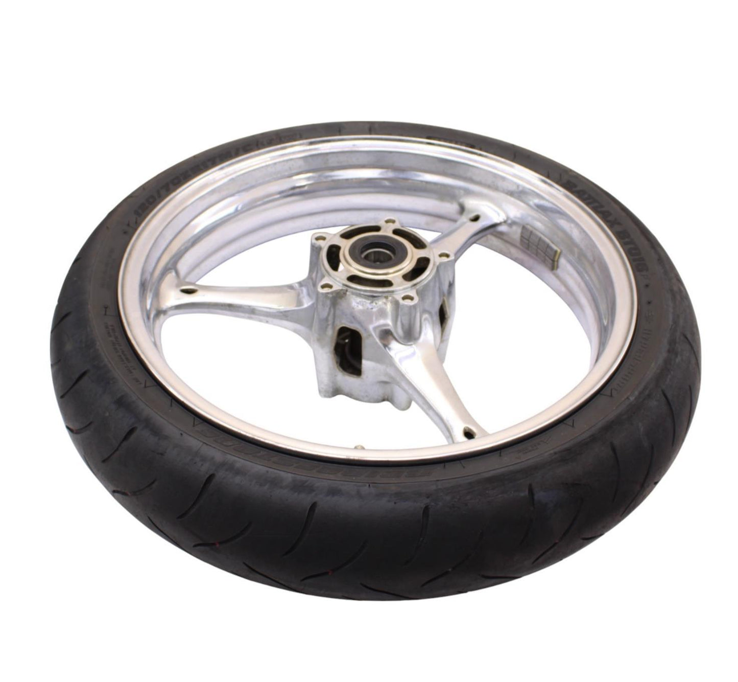 2006 2007 SUZUKI GSXR600 GSXR750 FRONT WHEEL RIM TIRE RUBBER CHROME STRAIGHT