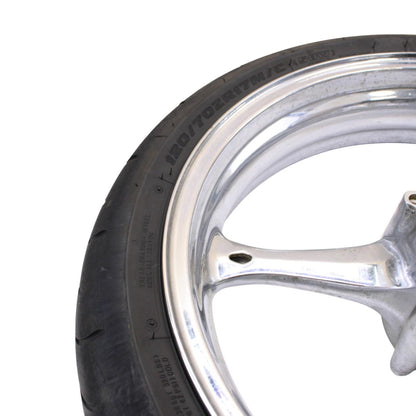 2006 2007 SUZUKI GSXR600 GSXR750 FRONT WHEEL RIM TIRE RUBBER CHROME STRAIGHT