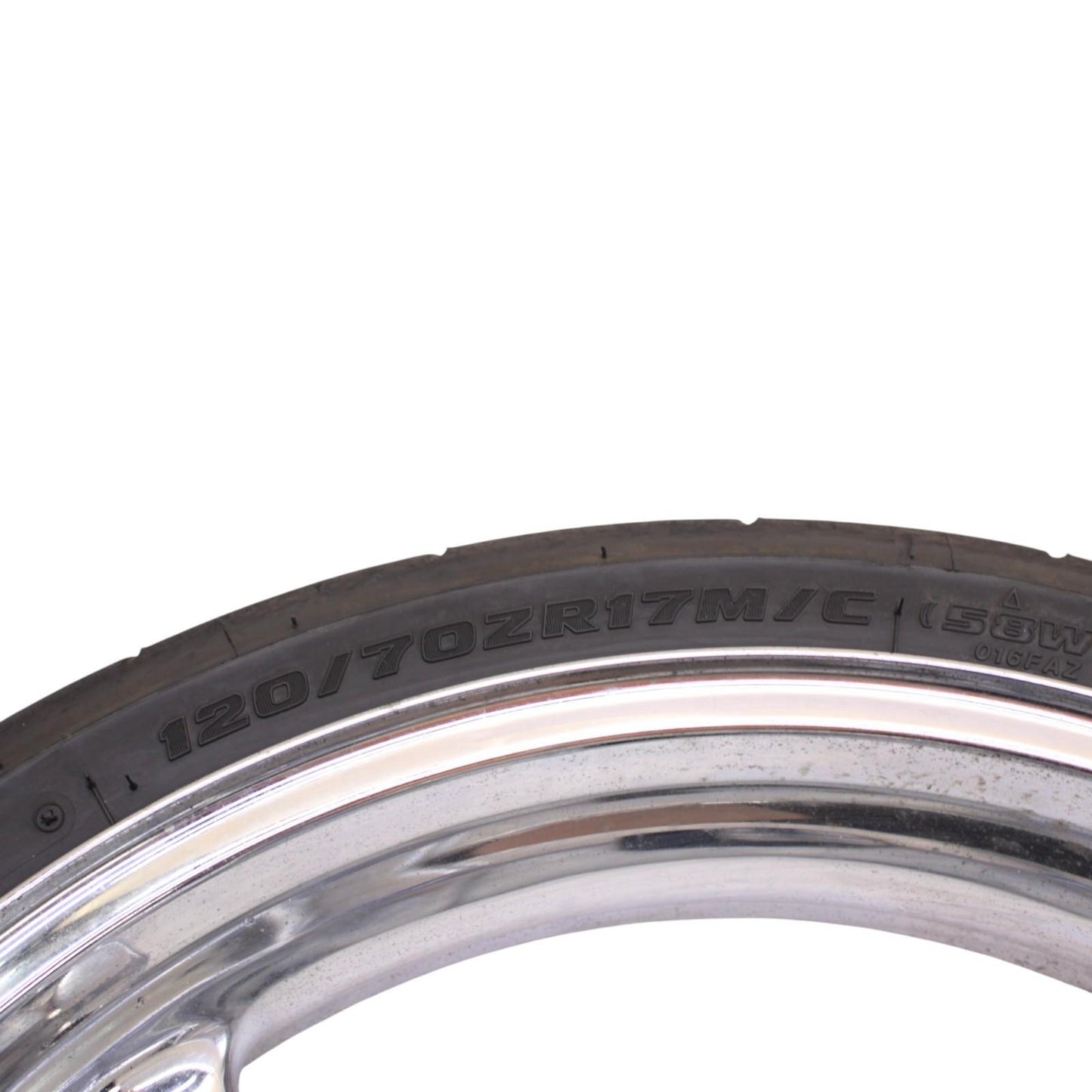 2006 2007 SUZUKI GSXR600 GSXR750 FRONT WHEEL RIM TIRE RUBBER CHROME STRAIGHT