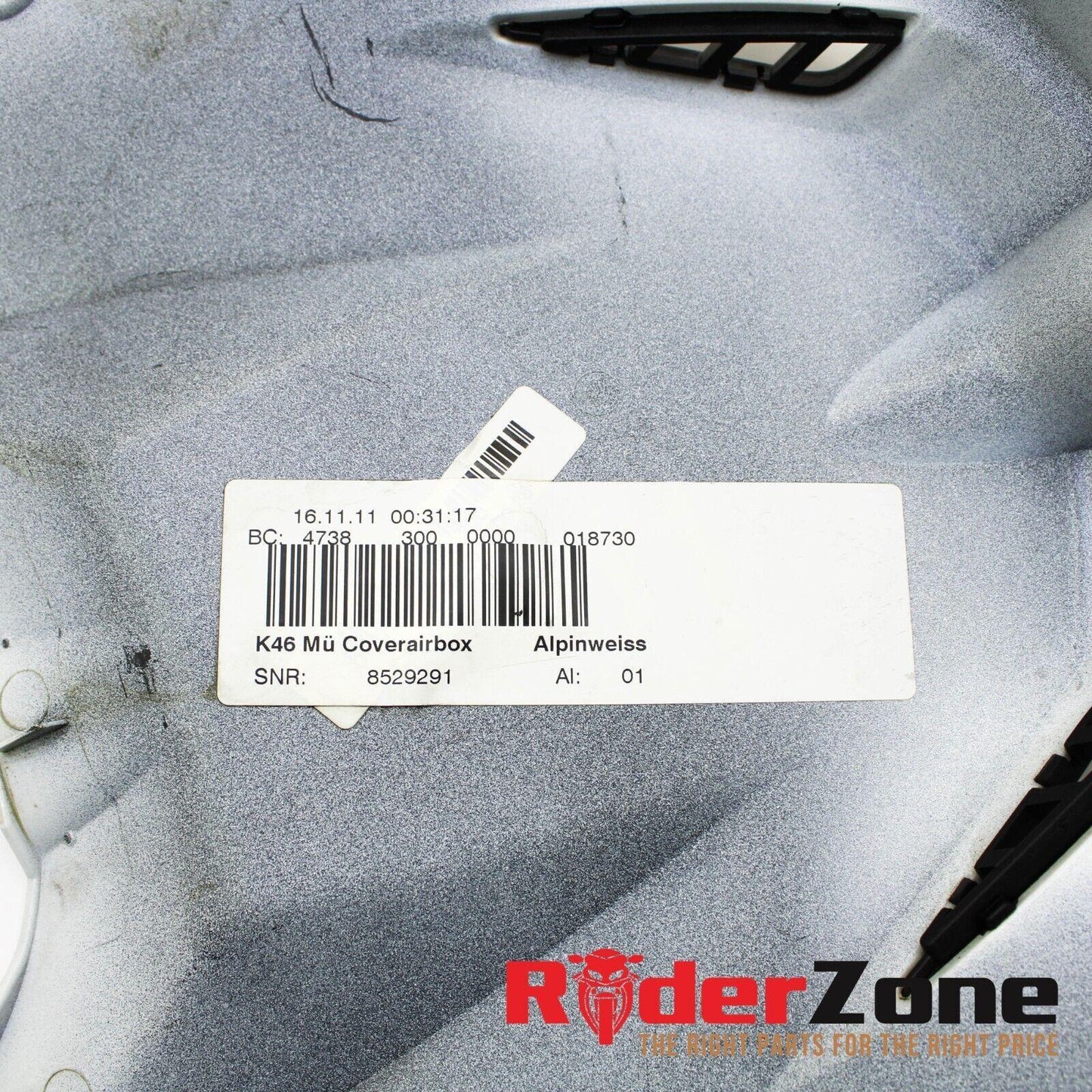 2010 - 2014 BMW S1000RR GAS TANK FAIRING COWL COVER TRIM FUEL CELL WHITE FRONT