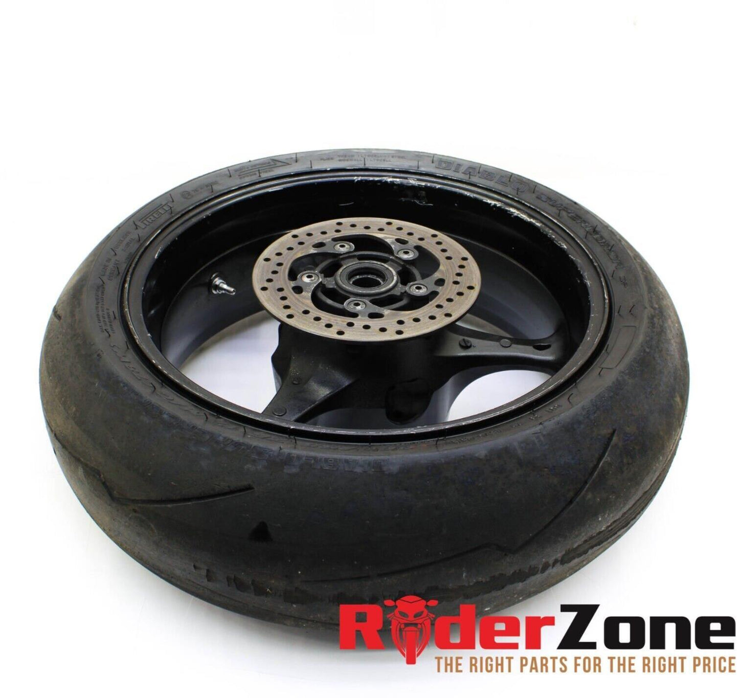 2010 - 2014 APRILIA RSV4 R REAR WHEEL RIM BRAKE ROTOR STRAIGHT PIRELLI TIRE