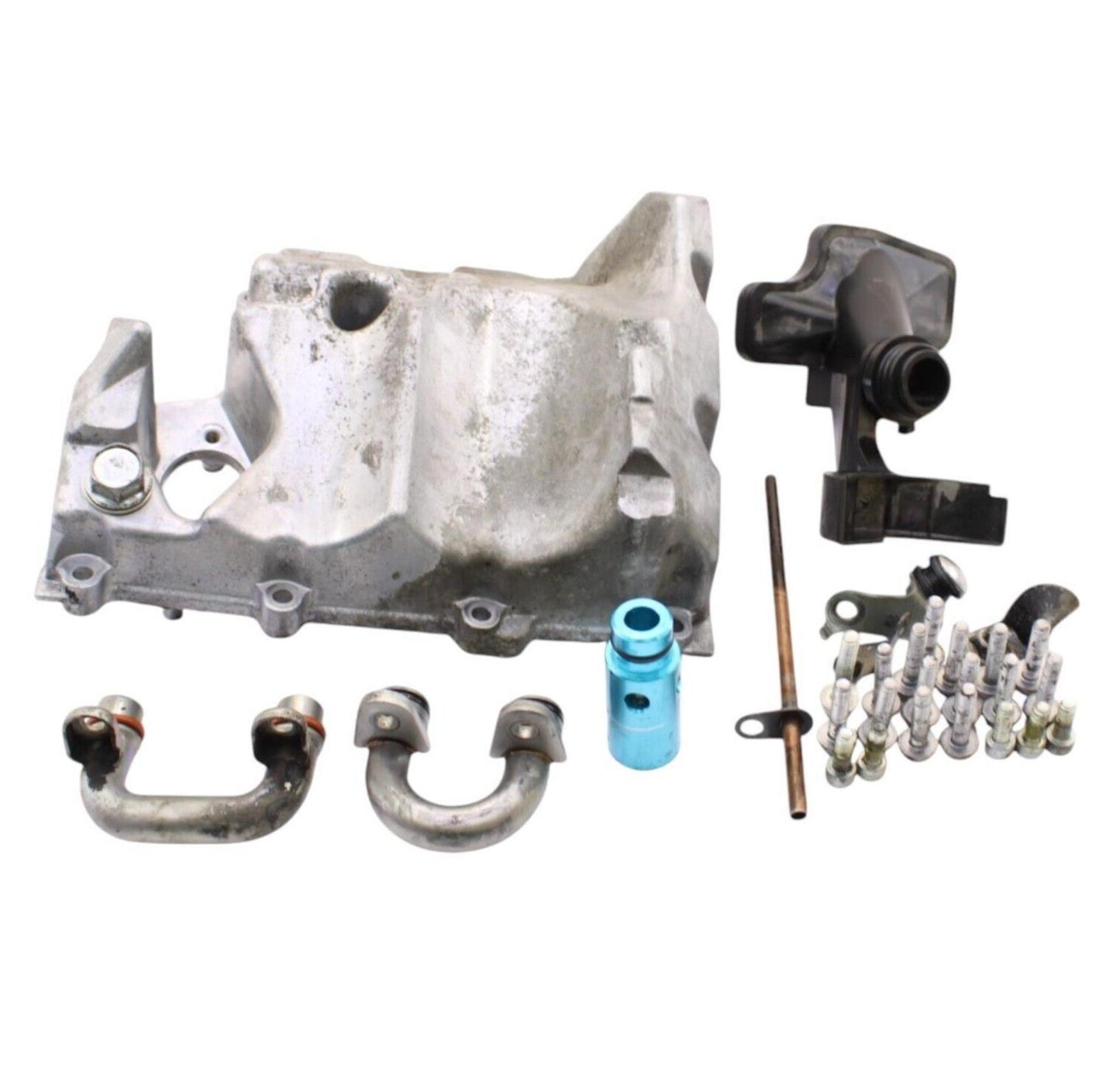 2008 - 2016 YAMAHA YZF R6 OIL PAN LOWER ENGINE BOTTOM COVER SILVER LINES HOSES