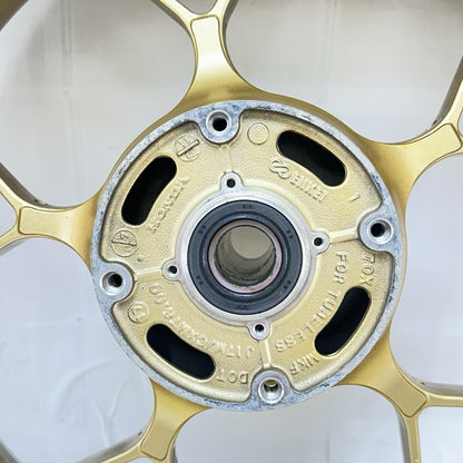 2017 - 2019 HONDA CBR 1000RR SP REAR WHEEL BACK RIM TIRE RUBBER YELLOW STOCK