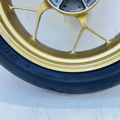 2017 - 2019 HONDA CBR 1000RR SP REAR WHEEL BACK RIM TIRE RUBBER YELLOW STOCK