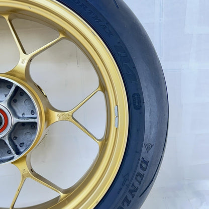 2017 - 2019 HONDA CBR 1000RR SP REAR WHEEL BACK RIM TIRE RUBBER YELLOW STOCK