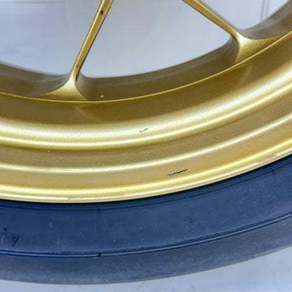 2017 - 2019 HONDA CBR 1000RR SP REAR WHEEL BACK RIM TIRE RUBBER YELLOW STOCK