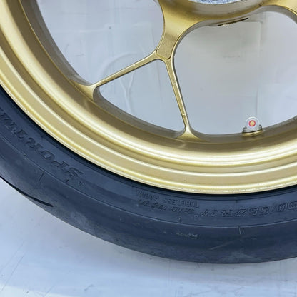 2017 - 2019 HONDA CBR 1000RR SP REAR WHEEL BACK RIM TIRE RUBBER YELLOW STOCK