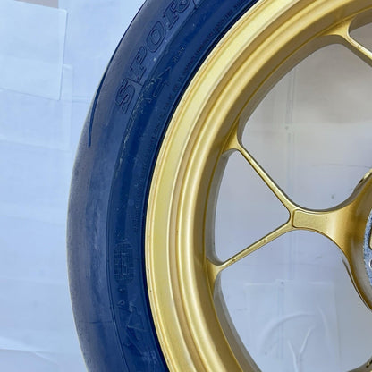 2017 - 2019 HONDA CBR 1000RR SP REAR WHEEL BACK RIM TIRE RUBBER YELLOW STOCK