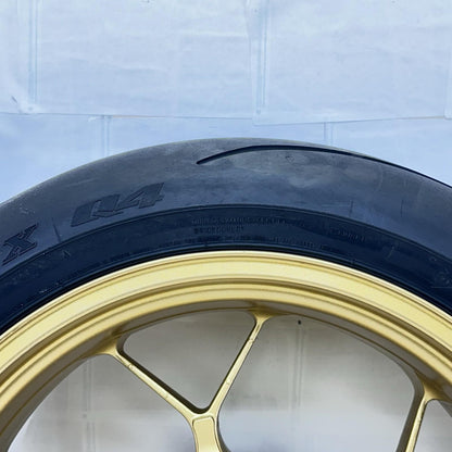 2017 - 2019 HONDA CBR 1000RR SP REAR WHEEL BACK RIM TIRE RUBBER YELLOW STOCK