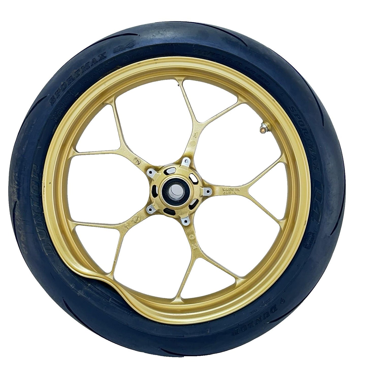 2017 - 2019 HONDA CBR 1000RR SP FRONT WHEEL RIM TIRE RUBBER YELLOW *BENT*