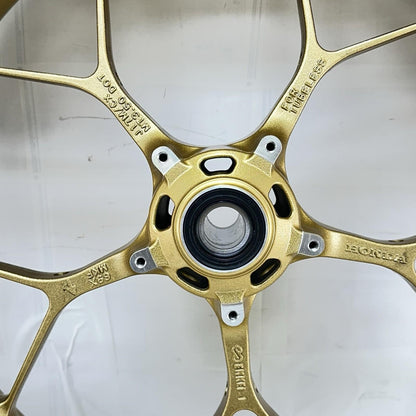 2017 - 2019 HONDA CBR 1000RR SP FRONT WHEEL RIM TIRE RUBBER YELLOW *BENT*