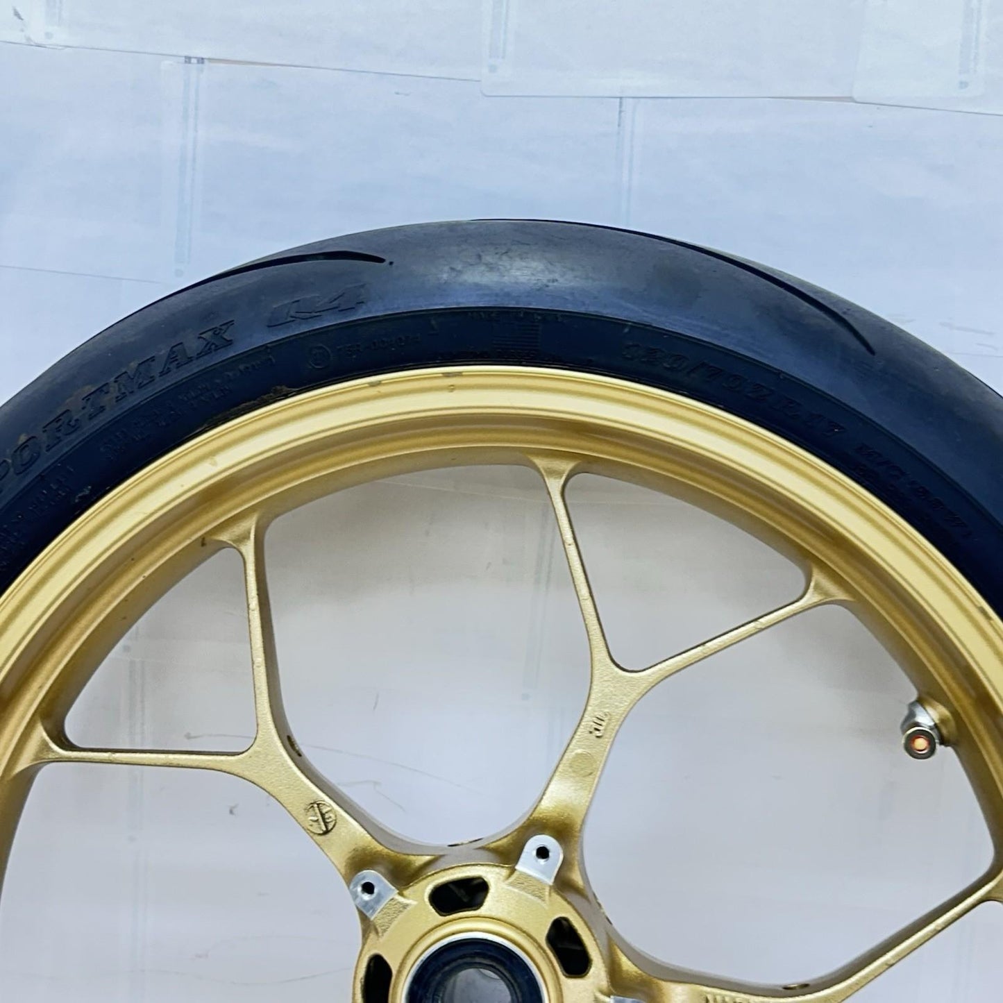 2017 - 2019 HONDA CBR 1000RR SP FRONT WHEEL RIM TIRE RUBBER YELLOW *BENT*