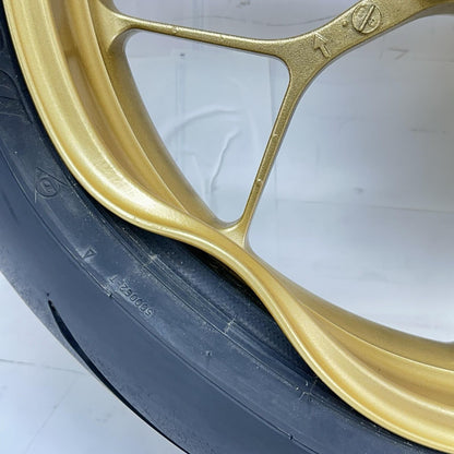2017 - 2019 HONDA CBR 1000RR SP FRONT WHEEL RIM TIRE RUBBER YELLOW *BENT*