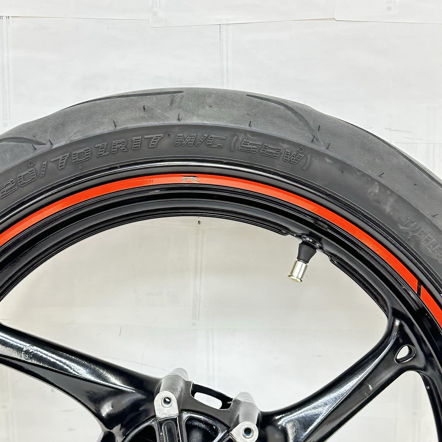 2011 - 2026 SUZUKI GSX 600 GSXR 750 FRONT WHEEL RIM TIRE RUBBER *SLIGHT SCUFFS*