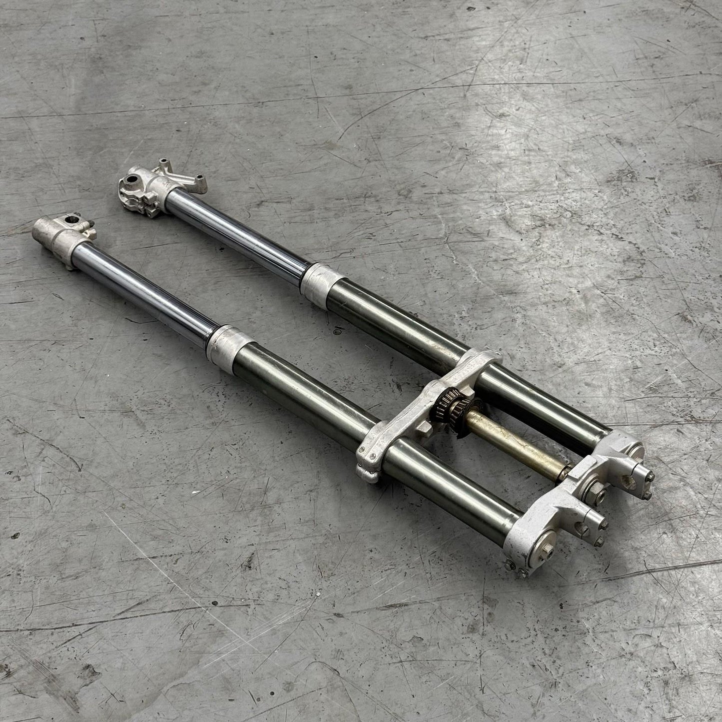 1994 1995 YAMAHA YZ250 FORKS FRONT SUSPENSION TRIPLE TREE STRAIGHT STOCK