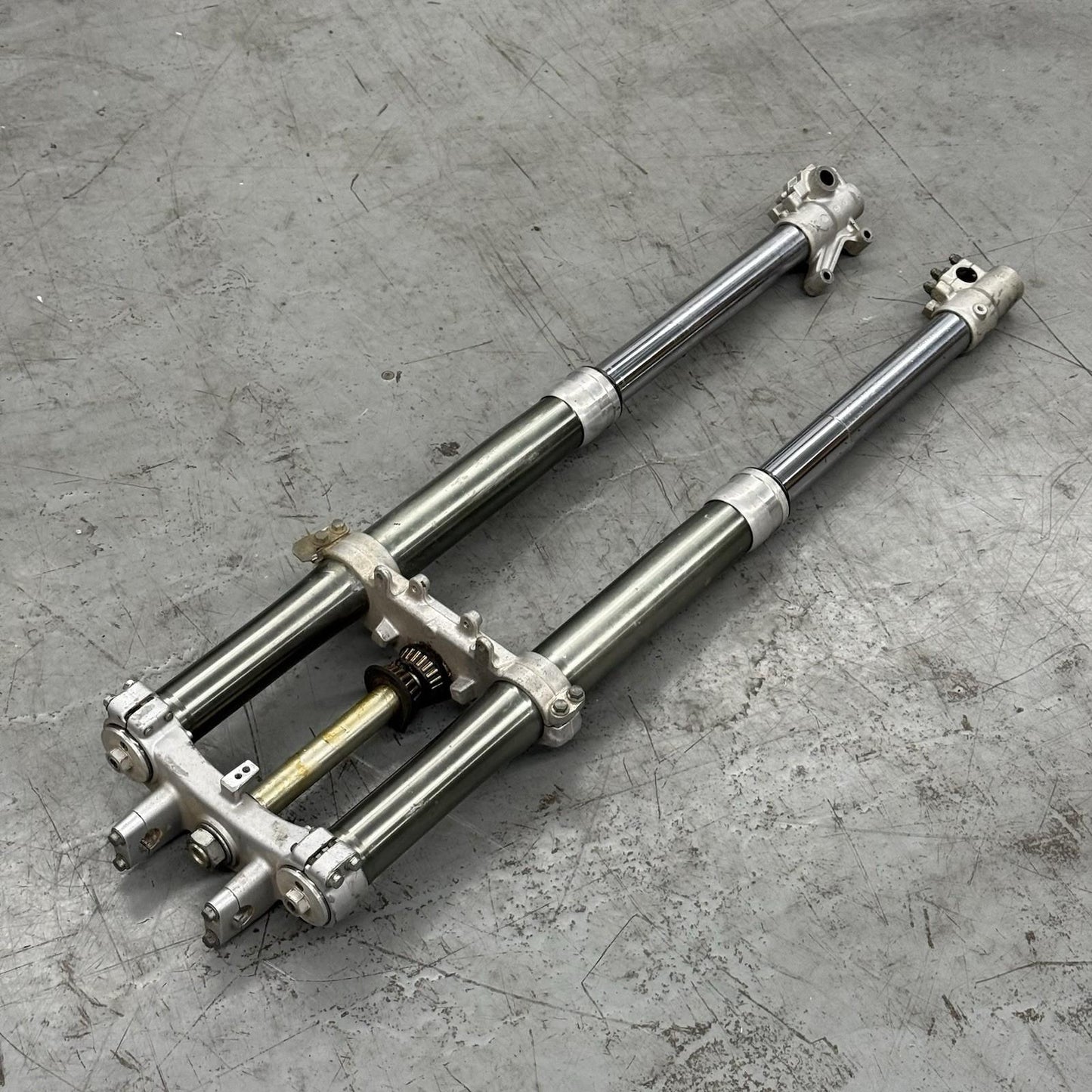 1994 1995 YAMAHA YZ250 FORKS FRONT SUSPENSION TRIPLE TREE STRAIGHT STOCK