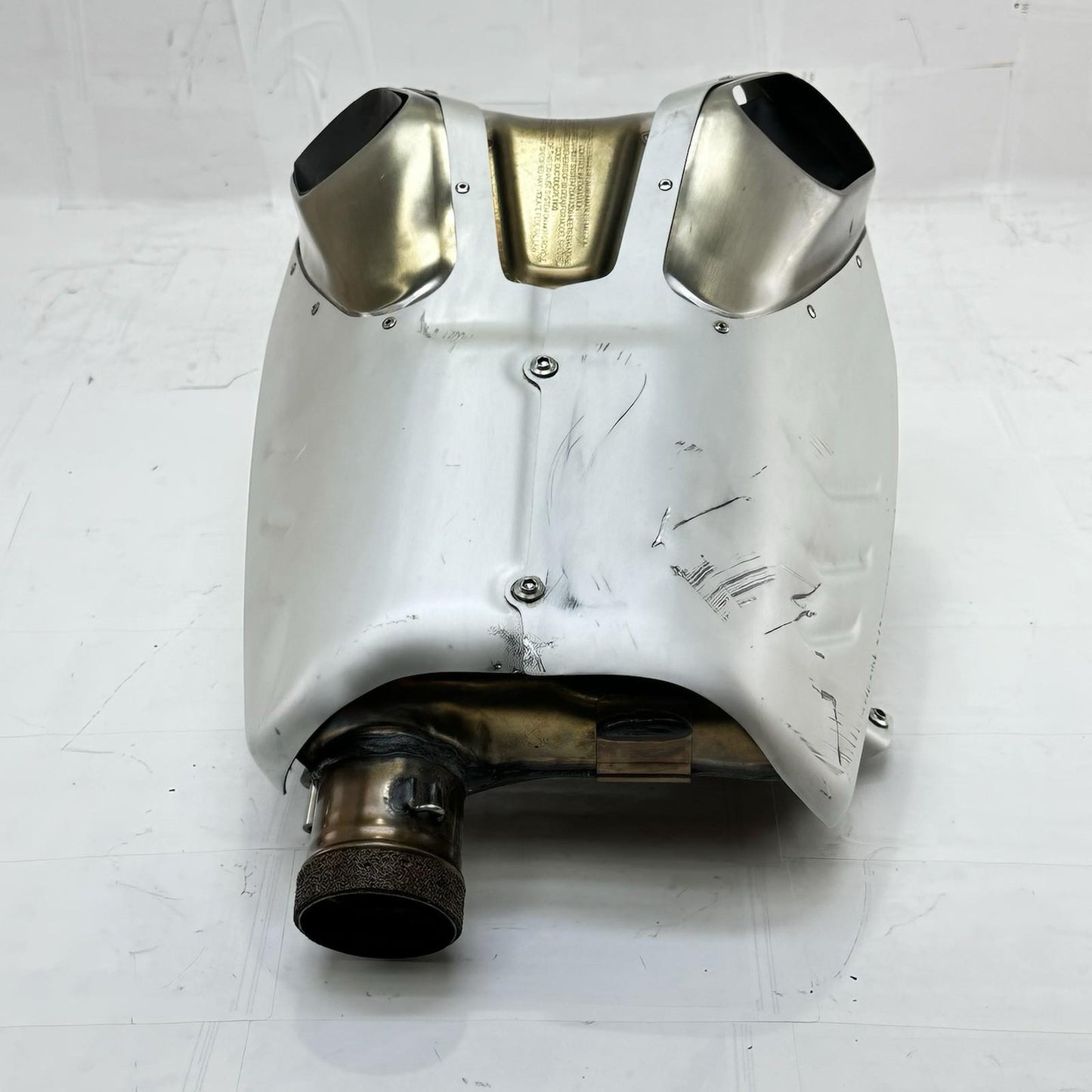 2018 - 2024 DUCATI PANIGALE V4S MUFFLER EXHAUST HEADER PIPE SILVER *SCUFFED*