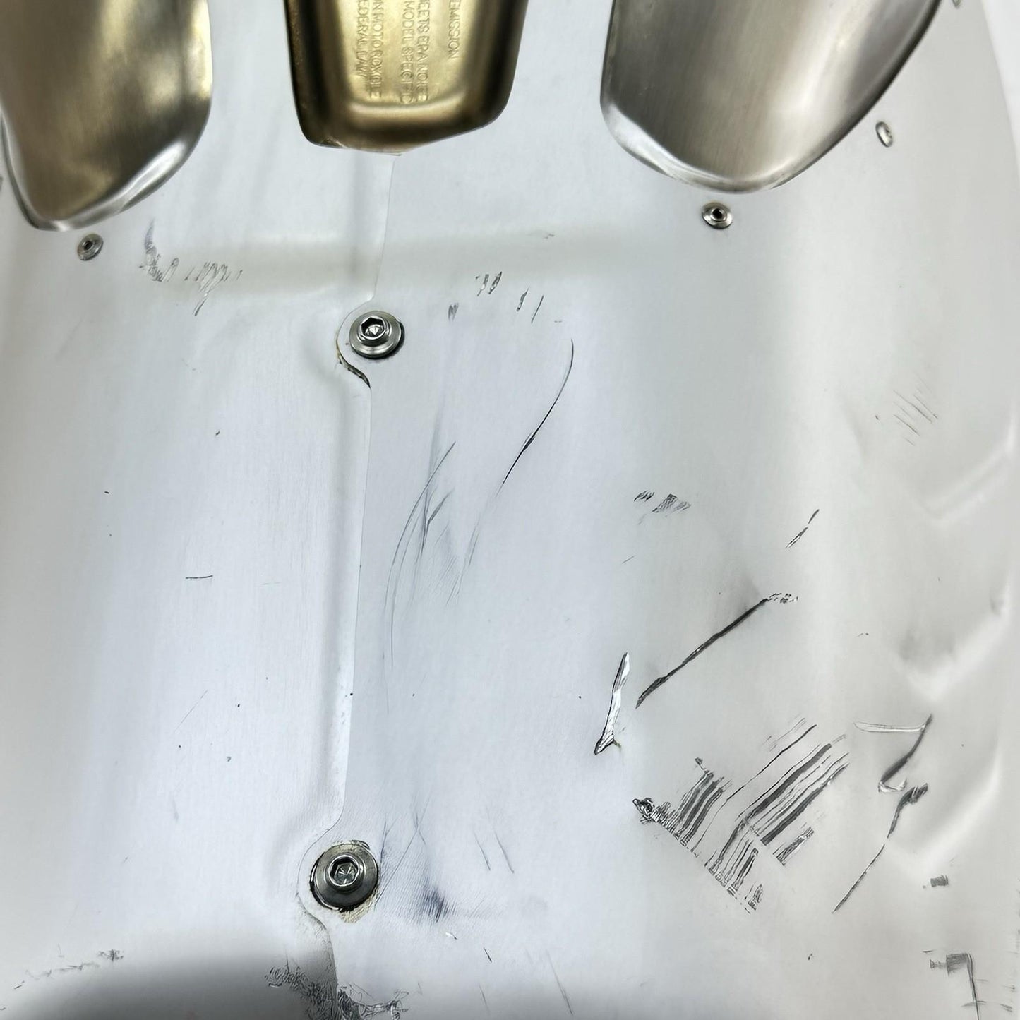 2018 - 2024 DUCATI PANIGALE V4S MUFFLER EXHAUST HEADER PIPE SILVER *SCUFFED*