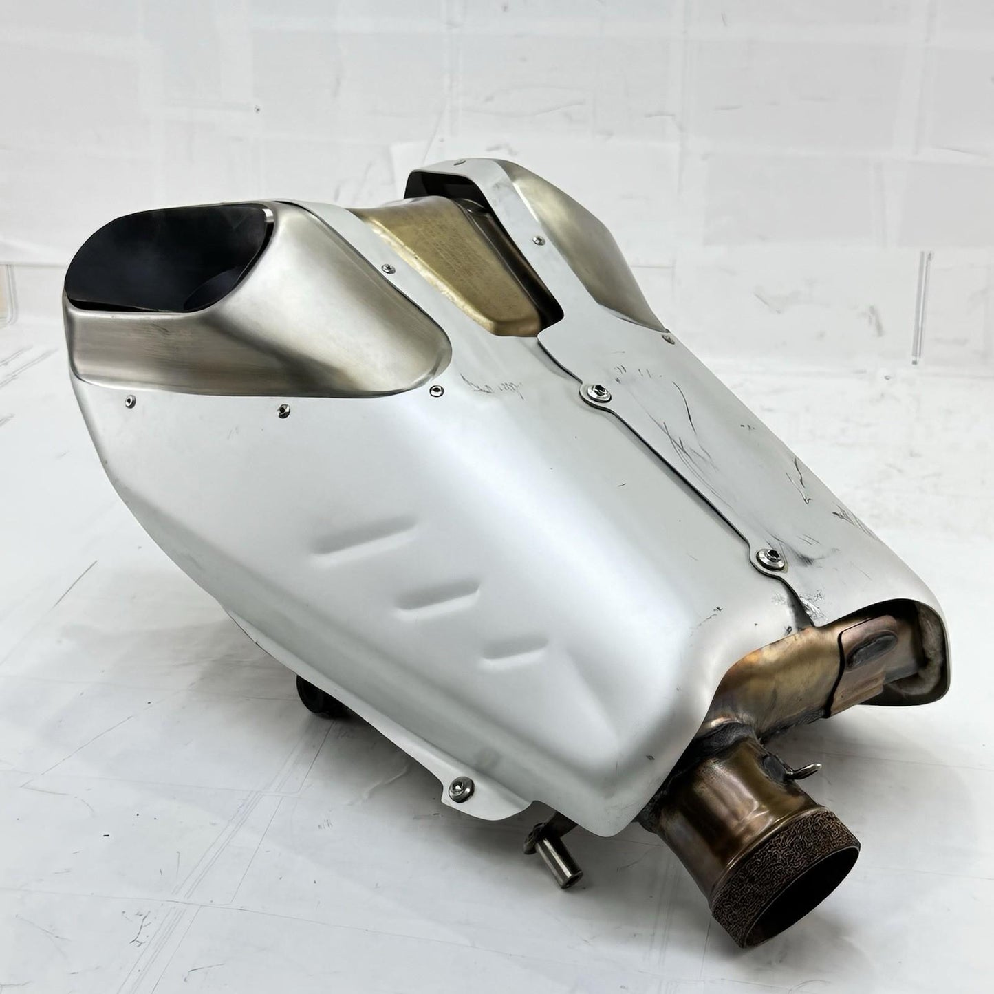 2018 - 2024 DUCATI PANIGALE V4S MUFFLER EXHAUST HEADER PIPE SILVER *SCUFFED*
