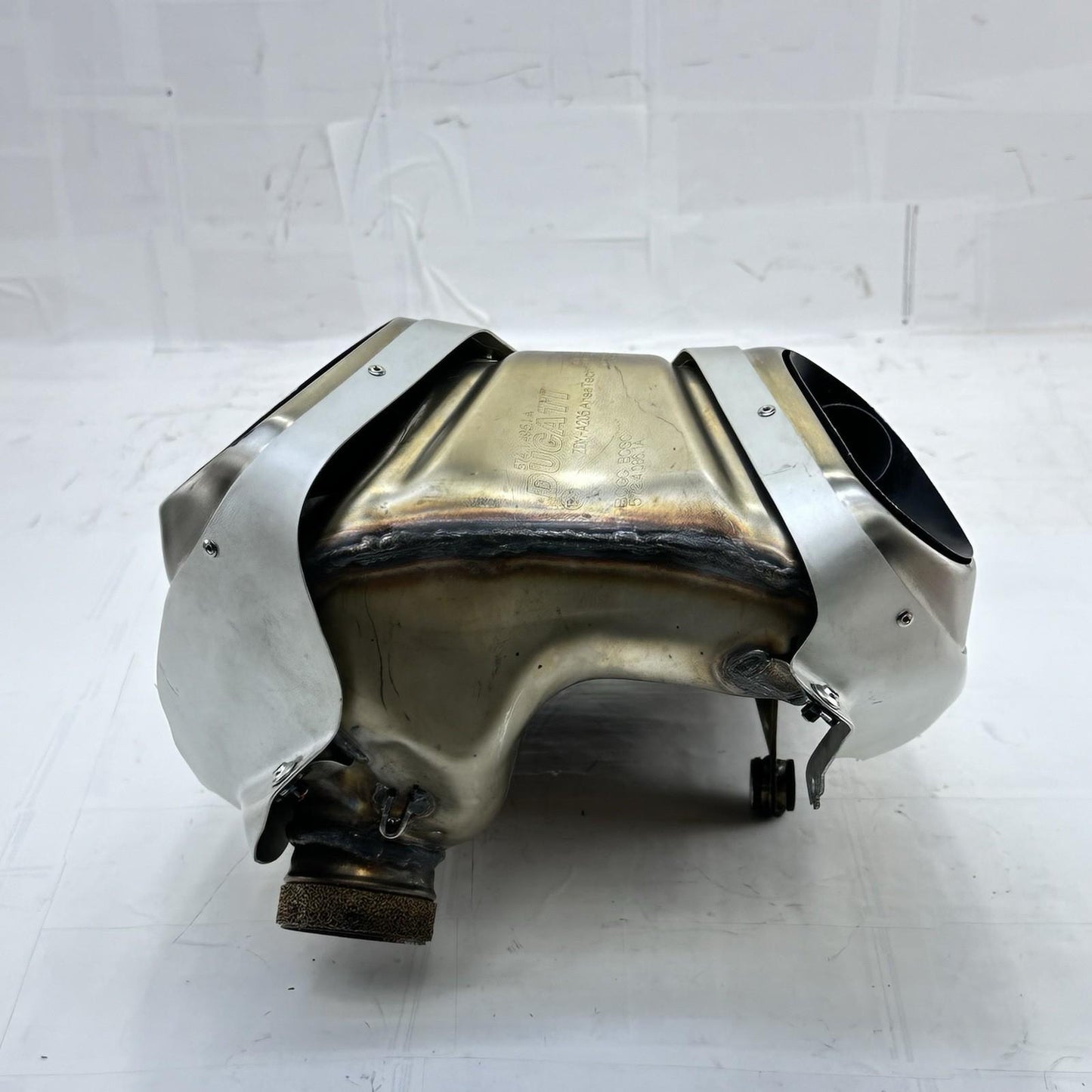 2018 - 2024 DUCATI PANIGALE V4S MUFFLER EXHAUST HEADER PIPE SILVER *SCUFFED*