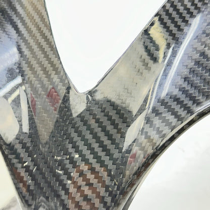 2009 - 2014 YAMAHA YZF R1 FRONT NOSE COWL FAIRING BLACK CARBON FIBER *CRACKED*
