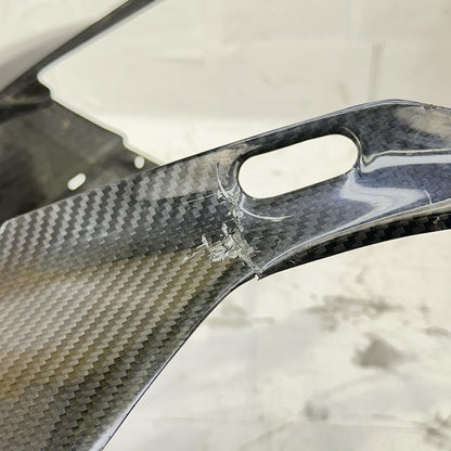 2009 - 2014 YAMAHA YZF R1 FRONT NOSE COWL FAIRING BLACK CARBON FIBER *CRACKED*